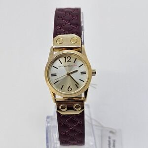 ISAAC MIZRAHI‎ LIVE Women's Watch 23MM Gold Dial Burgandy Bands New Battery